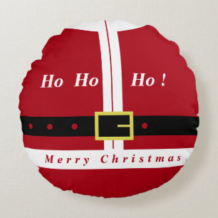 Drôle Noël rond Coussin Père Noël Design