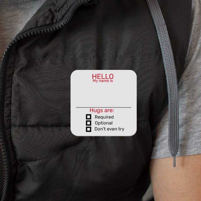 Drôle Nom de la partie Balise Badge Sticker Hugs (Créateur téléchargé)