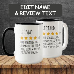 Drôle Nom personnalisé 5 Étoiles Examen Mug Cadeau