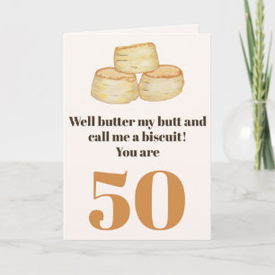 Drôle nourriture citation 50e anniversaire carte