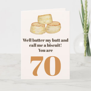 Drôle nourriture citation 70e anniversaire carte