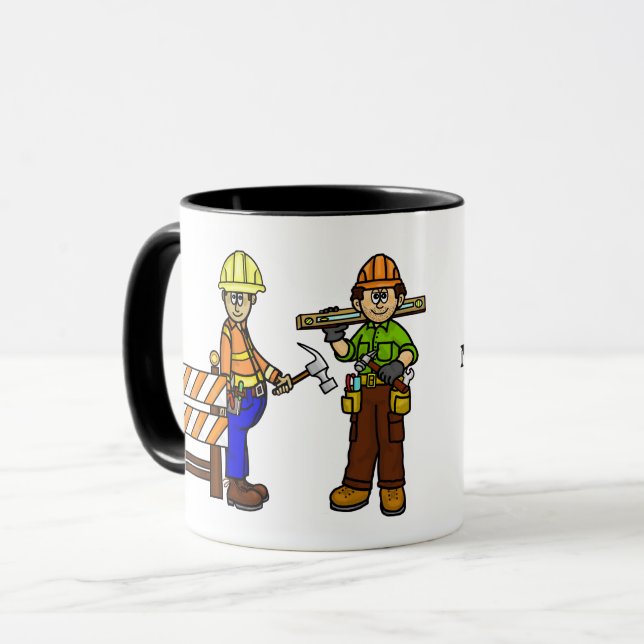 Drôle ouvriers du bâtiment nom Mug (Devant gauche)