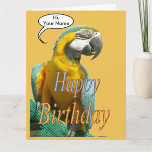 Drôle Parrot Parler Anniversaire Poussière. Carte