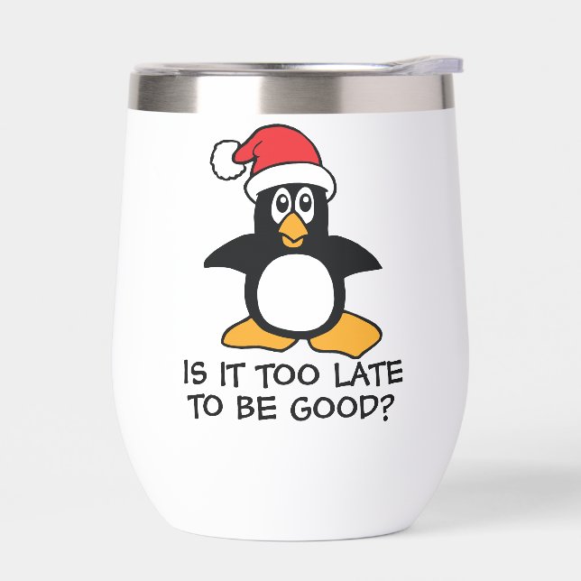 Drôle Penguin de Noël Est-il trop tard pour être b (Gauche)