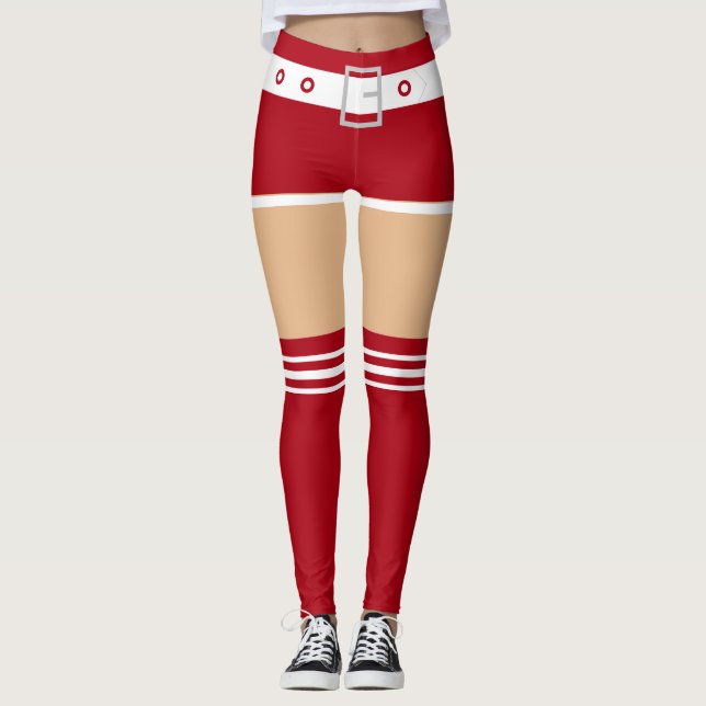 Drôle Père Noël Christmas Leggings (Devant)