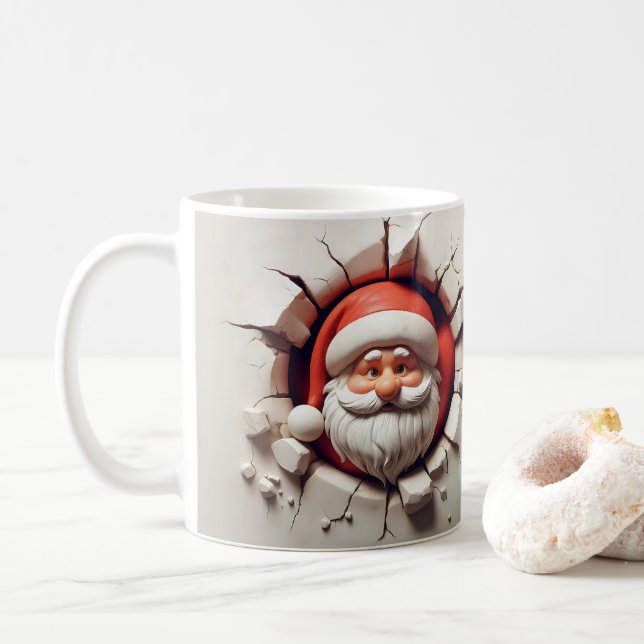 Drôle Père Noël Mug - S'effondrer pendant les fête (Avec donut)