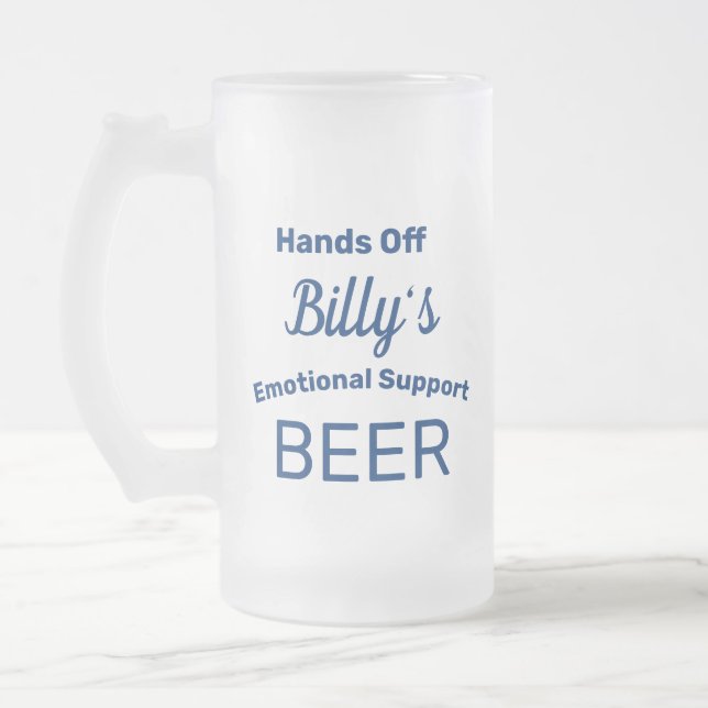 Drôle Personnalisé Vitrage Frosted Beer Mug (Gauche)