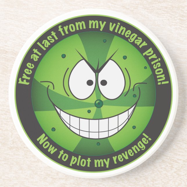 Drôle Pickle Evil Super Villain Dessous de verre (Devant)