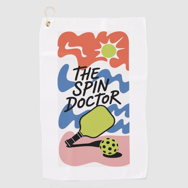 Drôle Pickleball The Spin Doctor Serviette de spor (Devant)