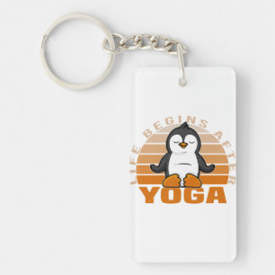 Drôle pingouin mignon faisant du yoga. drôles de y