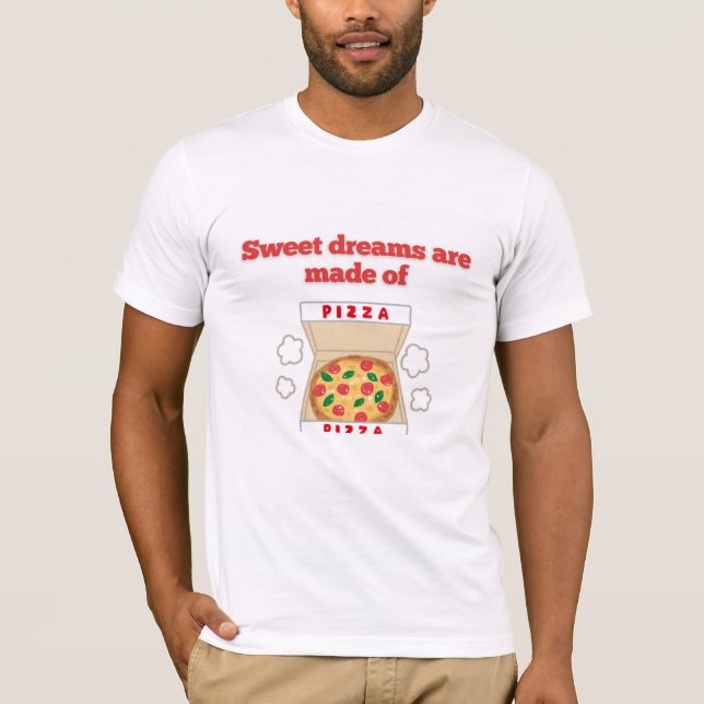 Drôle Pizza Dreams Hommes T-shirt (Devant)