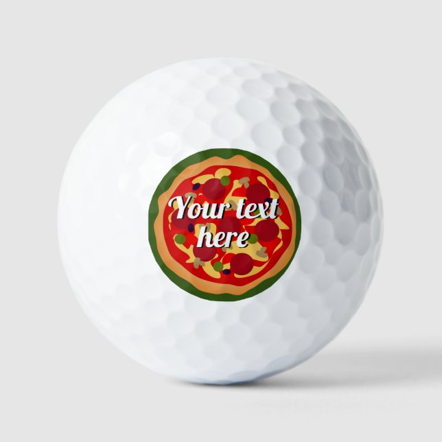 Drôle pizza pepperoni personnalisée balles de golf (Recto)