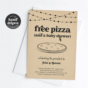 Drôle Pizza thème Couple's Baby shower Invitation