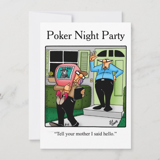 Drôle Poker Night Invitations (Devant)