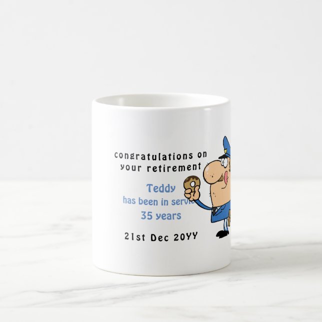 Drôle Policiers Retraite Mug Personnalisé (Centre)