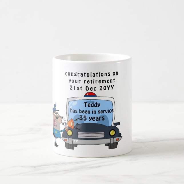 Drôle Policiers Retraite Mug Personnalisé (Centre)