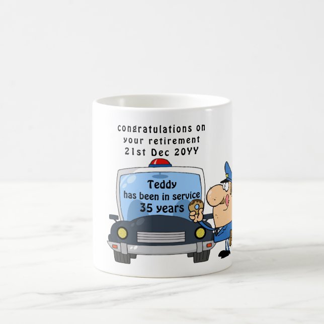 Drôle Policiers Retraite Mug Personnalisé (Centre)