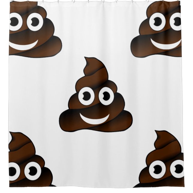 drôle poop émoji salle de bain rideau de douche (Devant)