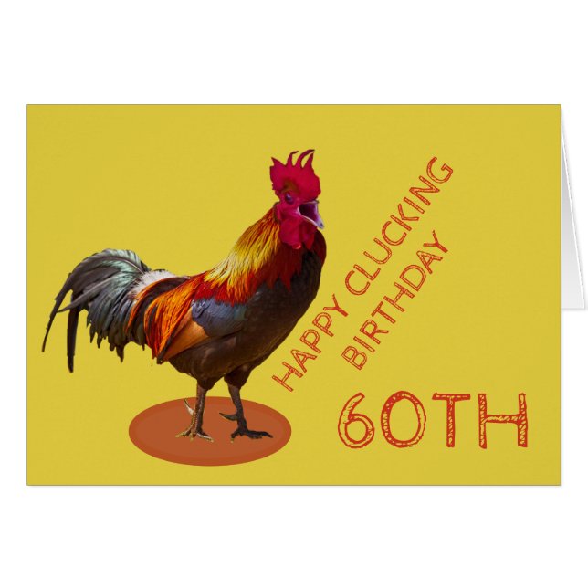 Drôle poulet Adulte Âge Anniversaire (Devant horizontal)