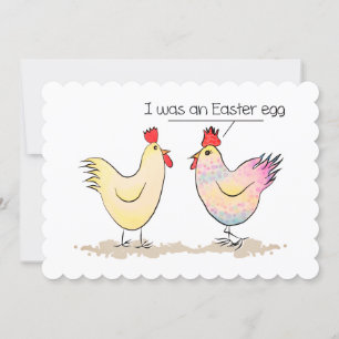 Drôle Poulet était une carte de Fêtes d'Oeuf de Pâ