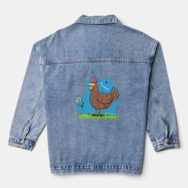 Drôle poulet rustique whimsical dessin animé (Verso)