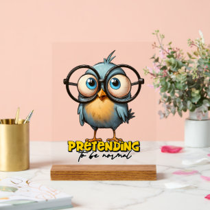 Drôle prétendant oiseau normal art de mot 