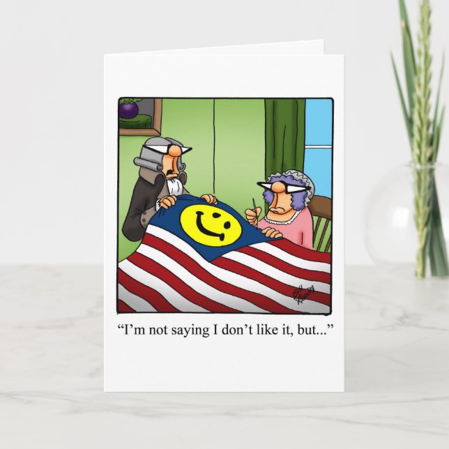 Drôle Quart Juillet Carte de voeux Humour (Devant)