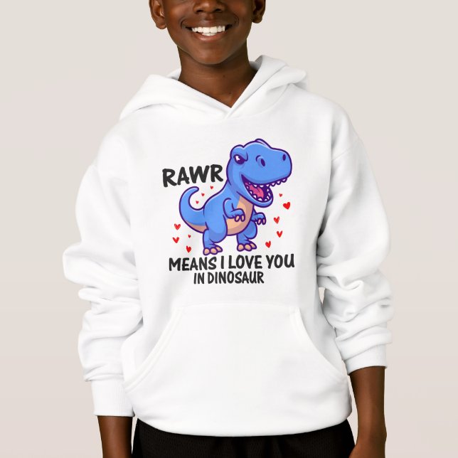 Drôle Rawr Mean i Love You Valentines Day Boys (Devant)