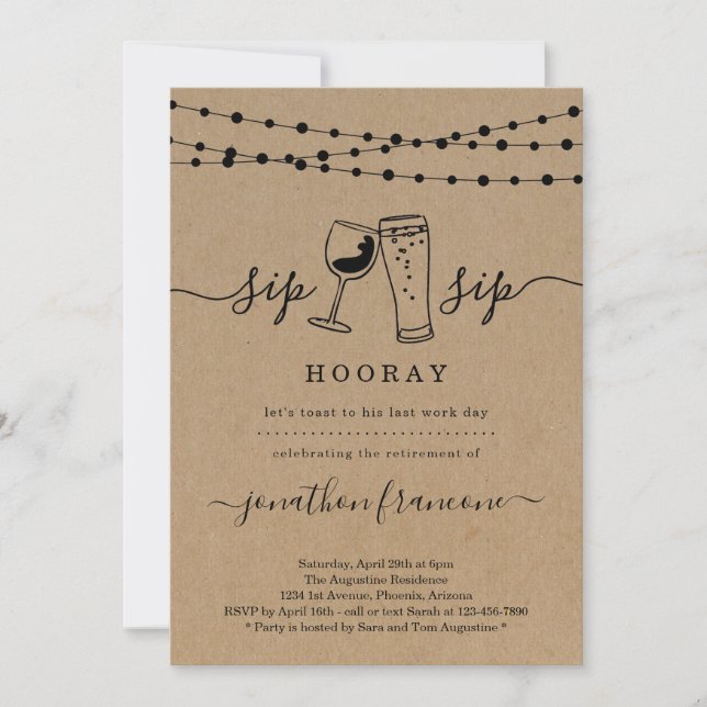 Drôle Retraite Invitation (Devant)