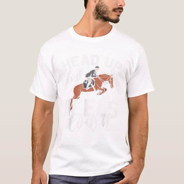 Drôle Rider Equestrier Cadeau Tête vers le haut et (Devant)