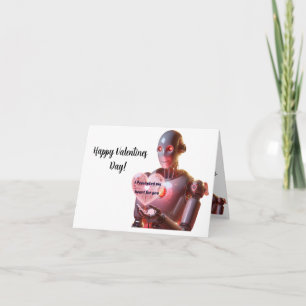Drôle Robot Thématique Valentines Jour Carte