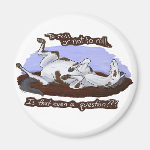 Drôle Rolling Gris Blanc Cheval Magnet