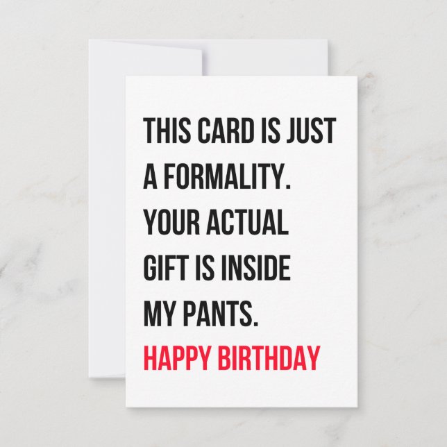 Drôle, sale, bonne carte d'anniversaire pour lui e (Devant)