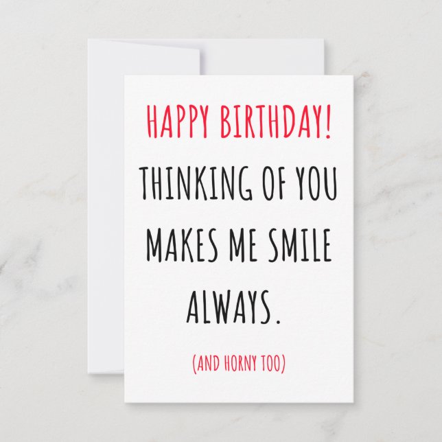 Drôle sale carte d'anniversaire sale pour lui et e (Devant)