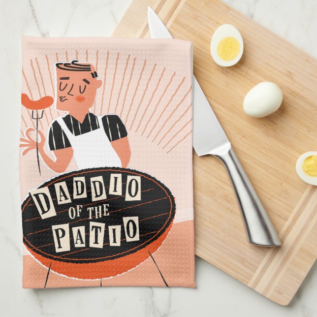 Drôle serviette de cuisine pour papa, Daddio du Pa (Quart Plié)