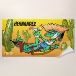 Drôle serviette de plage du sud-ouest d'Iguana