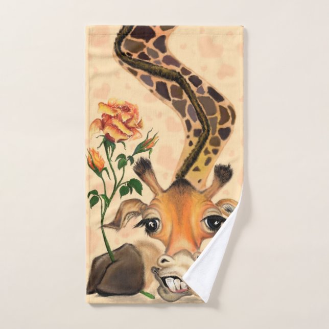 Drôle serviettes de bain Giraffe (Serviette à main)