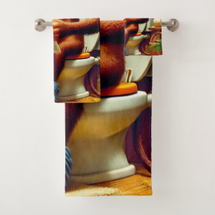 Drôle singe caricature sur Toilet