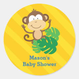 Drôle singe dans la jungle Sticker personnalisé