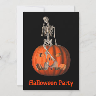 Drôle Skeleton Jack-o'-lantern Invitation à Hallow