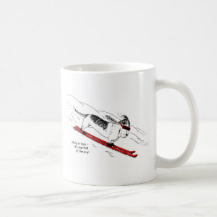 Drôle Ski de descente Chien Mug