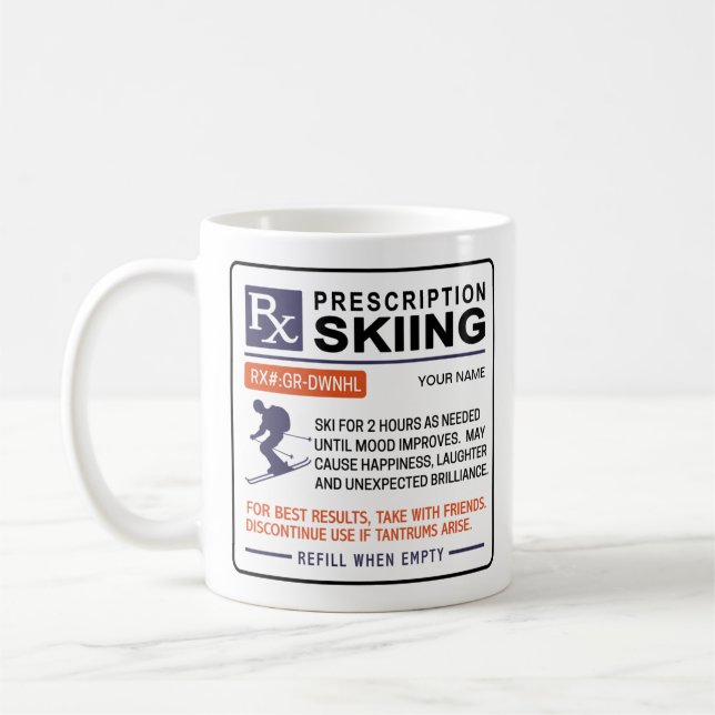 Drôle Ski Mug Conception d'ordonnance (Gauche)