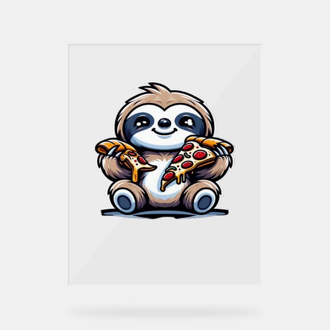 Drôle Sloth mangeant Pizza, Amoureux des animaux K (Recto)