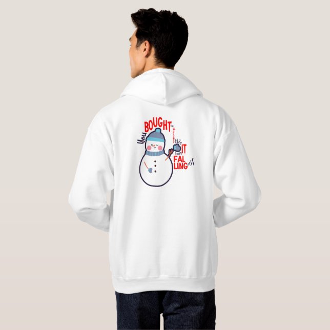 Drôle Snowman Mitten Texte cadeau sur le Sweat - s (Dos entier)