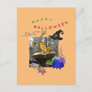 Drôle Sorcière Toad Cartoon Humour Halloween Carte