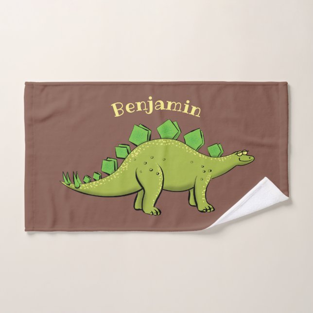 Drôle stegosaurus dinosaure dessin animé (Serviette à main)