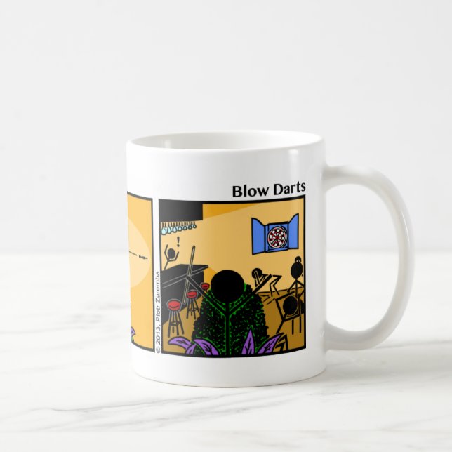 Drôle Stickman Blow Darts Mug (Droite)