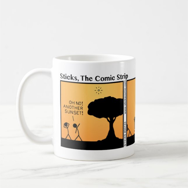 Drôle Stickman Sunset Mug (Gauche)