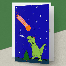 Drôle T-Rex Dinosaur Astéroïde Carte de vacances p