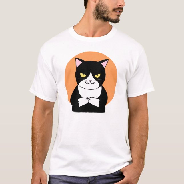 Drôle T-shirt Chat Mal Chat Graphique Tee Mauvais  (Devant)